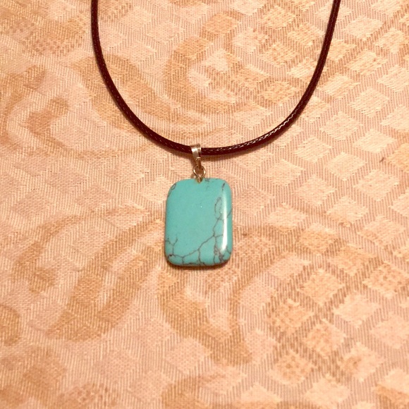 Turquoise Squared Necklace - Picture 1 of 2